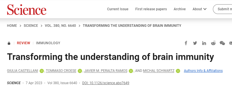 Science 重磅综述 | 全面解析大脑和免疫系统之间的关系