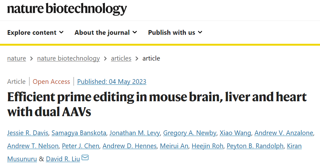刘如谦团队开发双AAV载体,首次实现体内多器官高效先导编辑