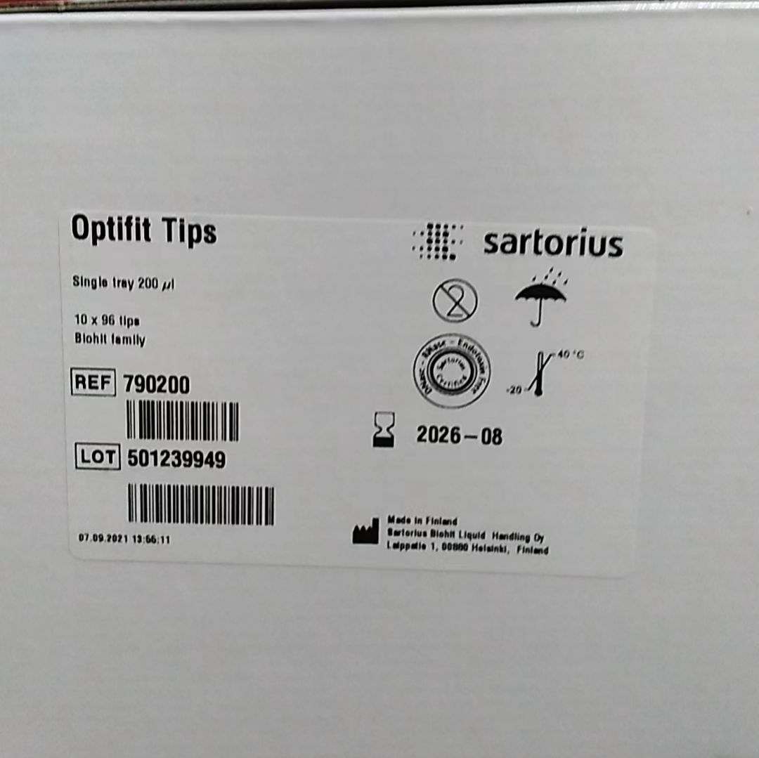 赛多利斯一级签约代理商 790200 Optifit Tip 200, 盒装 (10小盒 × 96个)