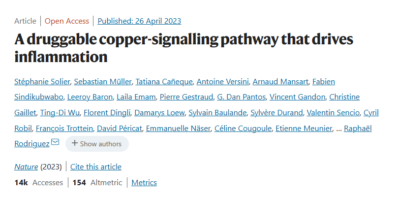 Nature重磅！继铜死亡之后，又发现一新铜信号通路