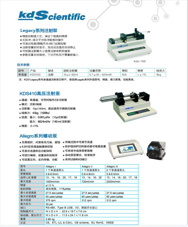 KD scientific公司注射泵  Legato系列注射