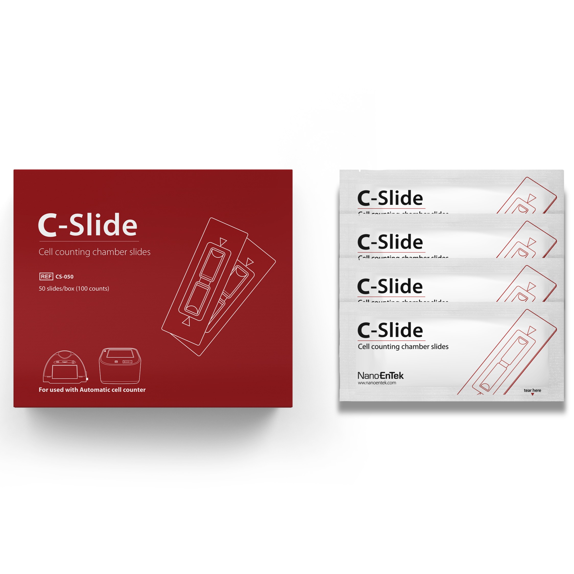 Nanoentek【质量认证金奖】C-slide一次性自动细胞计数板