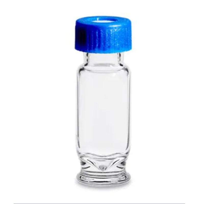 Waters 186000327C透明玻璃 12 x 32 mm 螺旋颈小瓶，最大回收率, 预切割隔垫及盖一体式,100个/盒 