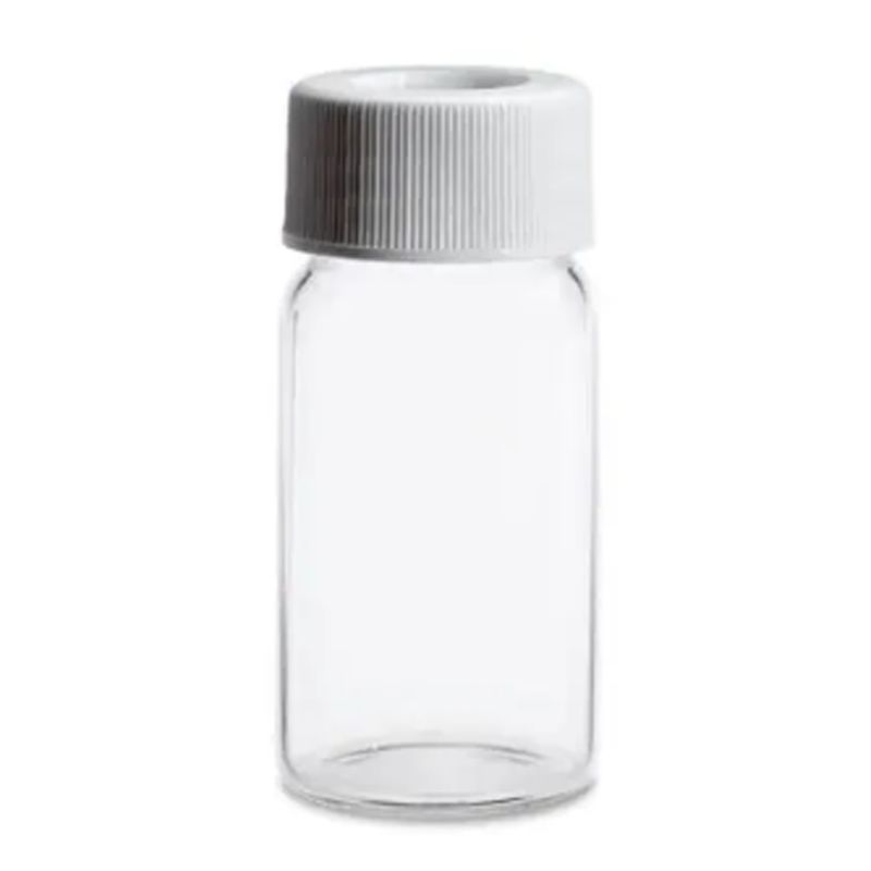 Waters 186004108透明玻璃螺旋颈小瓶，带盖和预缝式 PTFE/硅胶隔膜，20mL容量