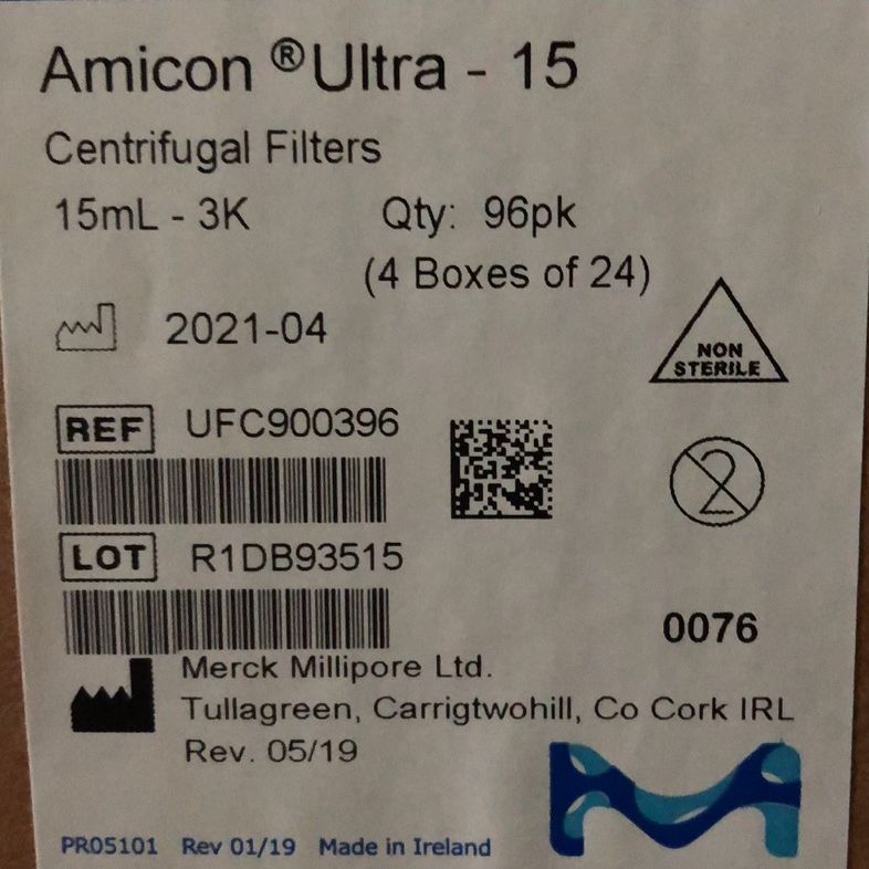 Millipore超滤管UFC900396现货Ultracel-3滤膜的Amicon Ultra-15离心式过滤器13611631389上海睿安生物