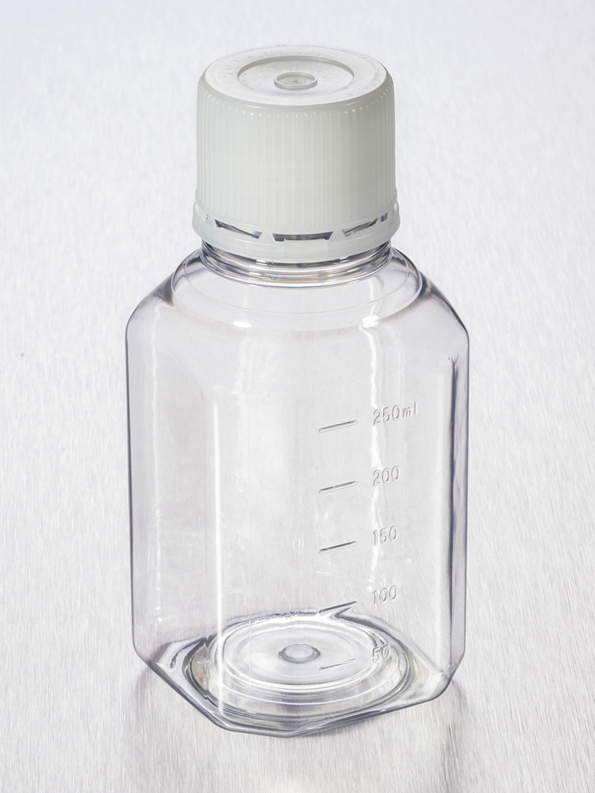 Corning® 250 mL八角PET储液瓶，带31.7 mm螺旋盖，无菌