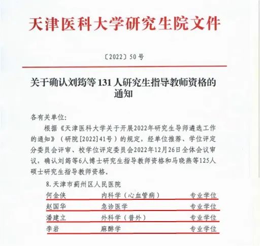 【喜报】蓟州区人民医院博硕士研究生指导教师队伍扩容啦!