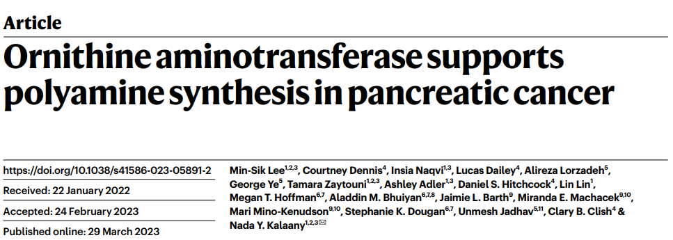 Nature | 鸟氨酸转氨酶，胰腺癌新靶点！