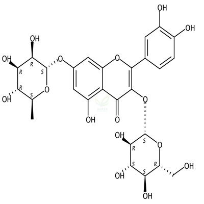 槲皮素-3-O-葡萄糖-7-O-鼠李糖苷  CAS号：18016-58-5