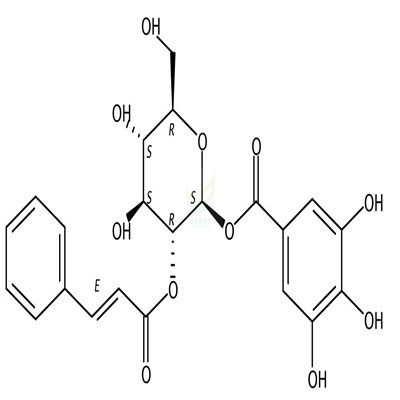 2-肉桂酰-1-没食子酰葡萄糖   CAS号：56994-83-3