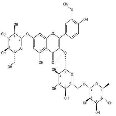 异鼠李素-3-O-芸香苷-7-O-葡萄糖苷  CAS号：55481-91-9