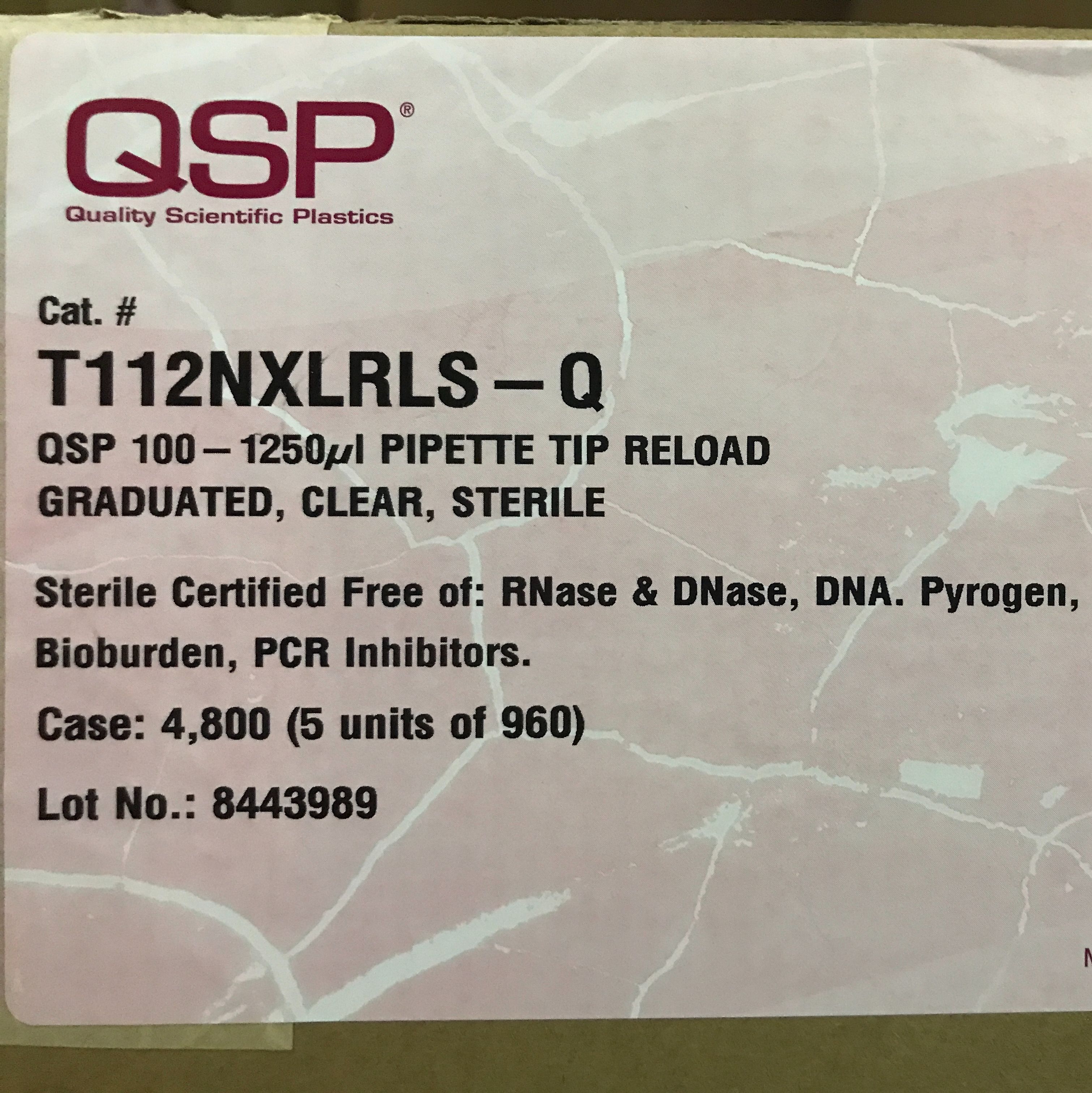 QSP T112XLRL-Q现货100-1250ul加长,带刻度100,200,500,1000ul无色(预装板)13611631389上海睿安生物