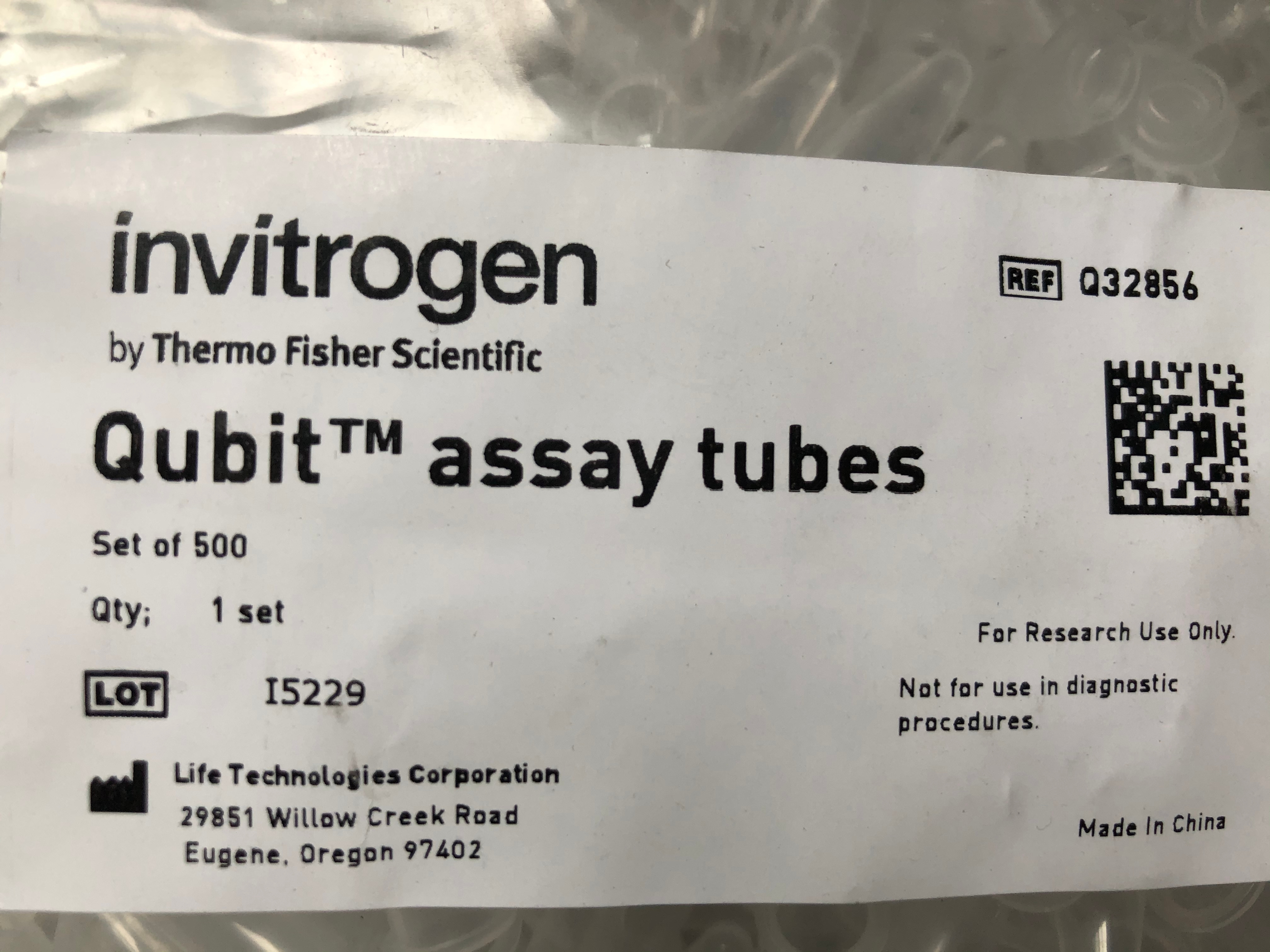 Invitrogen货号Q32856现货Qubit™检测管1