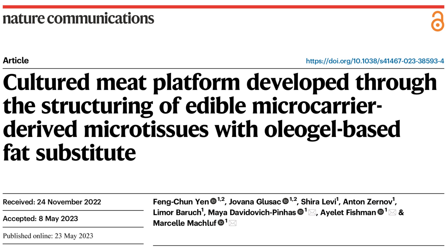 Nature子刊：基于油凝胶脂肪替代物构建可食用微载体衍生的微组织而开发的培养肉平台
