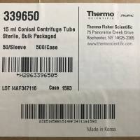 Nunc货号339650现货15ml聚丙烯锥形离心管(聚丙烯)无菌19121878899上海睿安生物