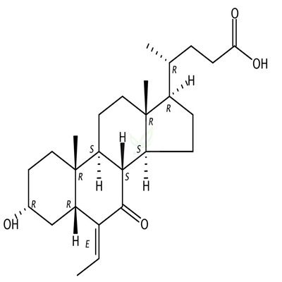 (E)-3α-羟基-6-亚乙基-7-酮-5β-胆烷-24-酸  CAS号：1516887-33-4