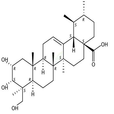 2alpha,3alpha,24-三羟基乌苏-12-烯-28-酸  CAS号：89786-83-4