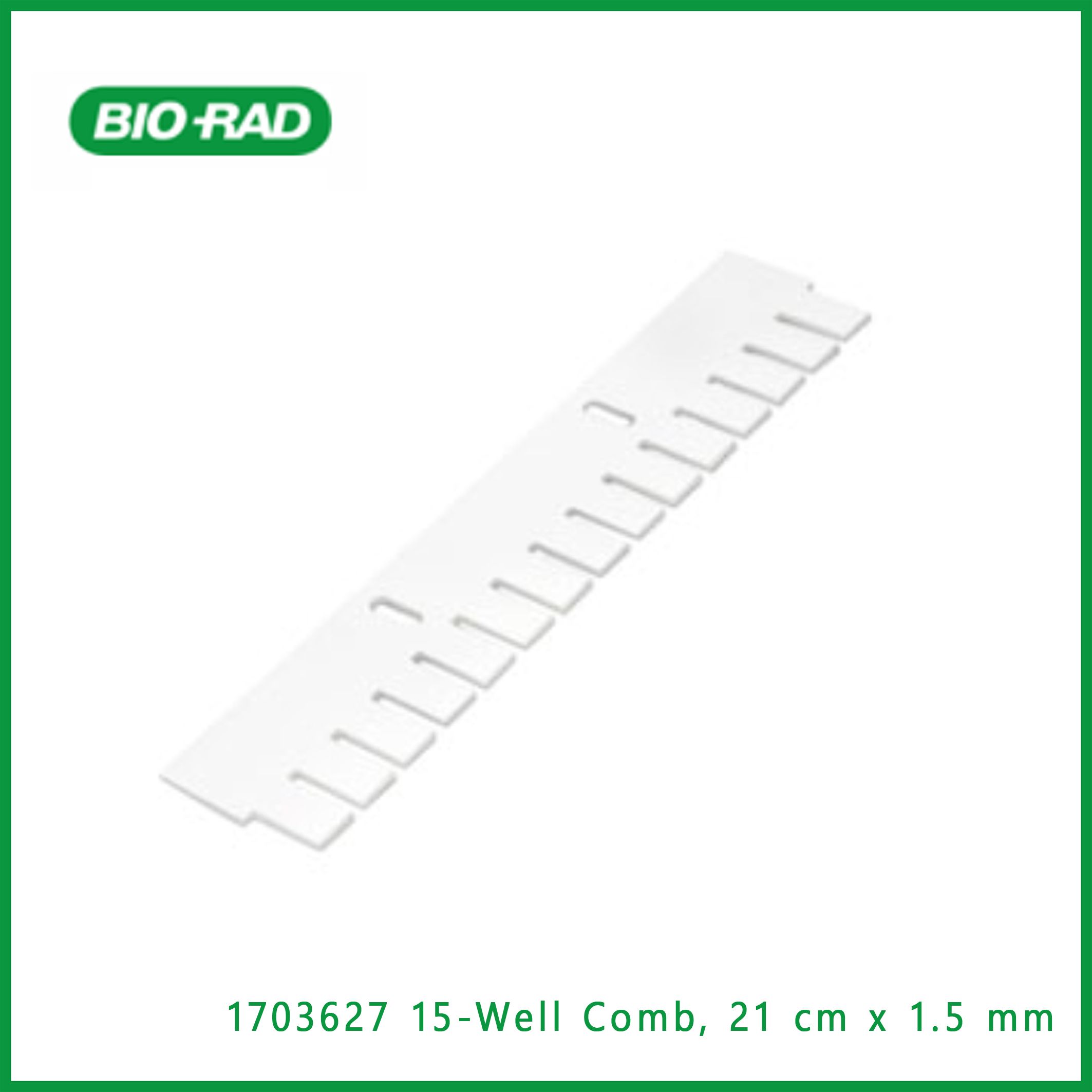伯乐Bio-Rad1703627  15-Well Comb, 21 cm x 1.5 mm，15孔梳子，21厘米x 1.5毫米