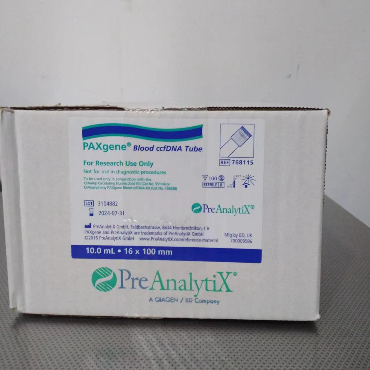 qiagen 凯杰优秀代理商 768115 PAXgene Blood ccfDNA Tubes