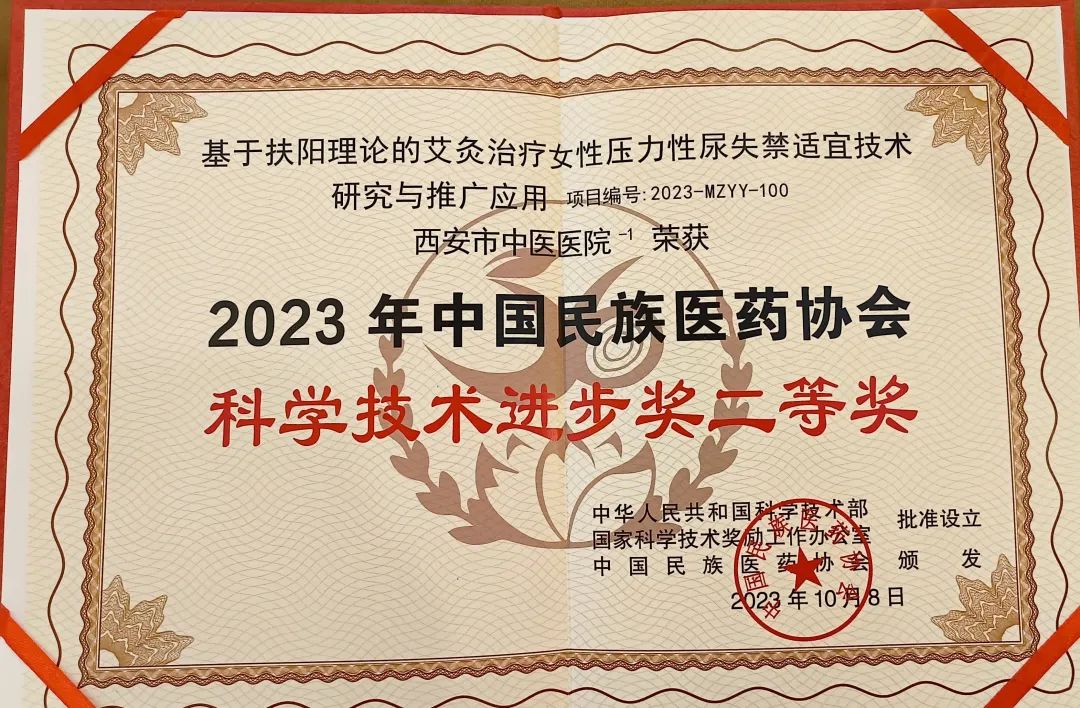 西安市中医医院安军明主任医师团队荣获 2023 年中国民族医药协会科学技术进步二等奖