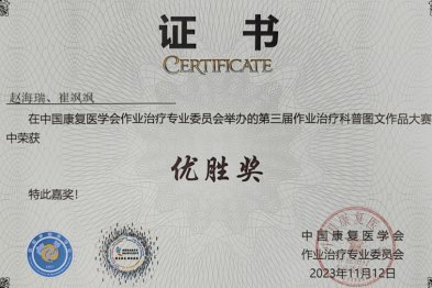 延安市中医医院康复科荣获 2023 年世界作业治疗日图文大赛决赛优胜奖