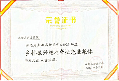 喜讯！成都京东方医院获得多项表彰