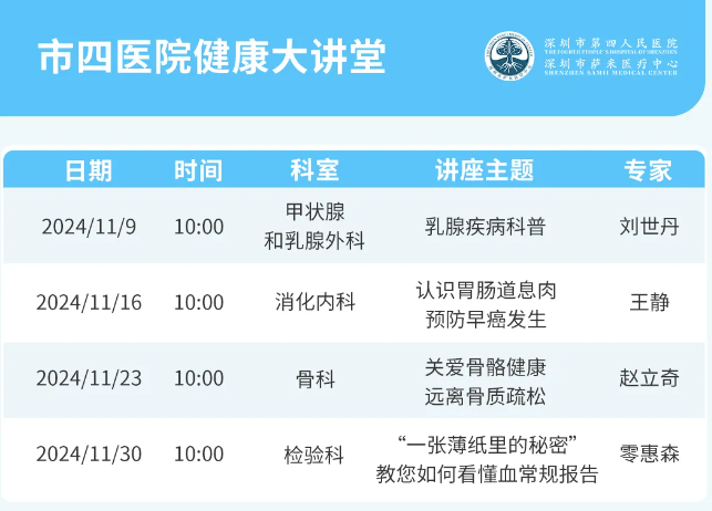 11 月「健康大讲堂+孕妇学校」课程表出炉，免费 get 新知识！