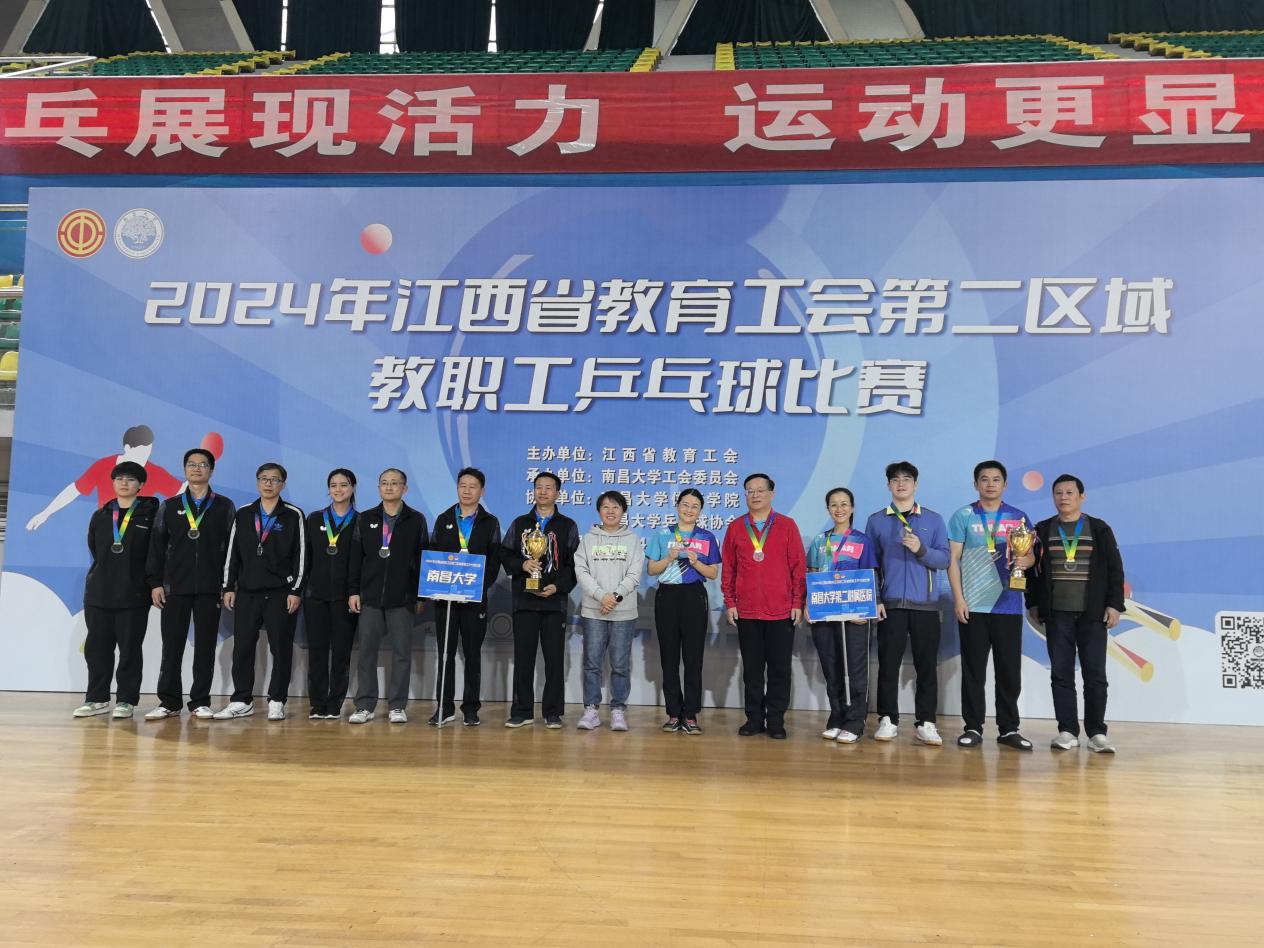 南昌大学二附院荣获省教育工会第二区域教职工乒乓球比赛冠军
