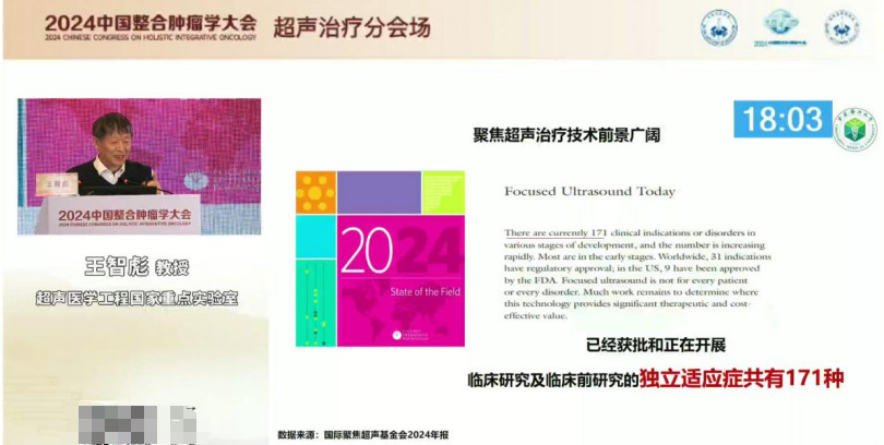 王智彪教授在 2024 中国整合肿瘤学大会畅谈高强度聚焦超声一个颠覆性的前沿性技术