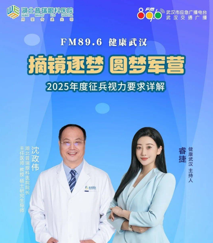 摘镜逐梦 圆梦军营|湖北普瑞眼科医院沈政伟院长做客《健康武汉》