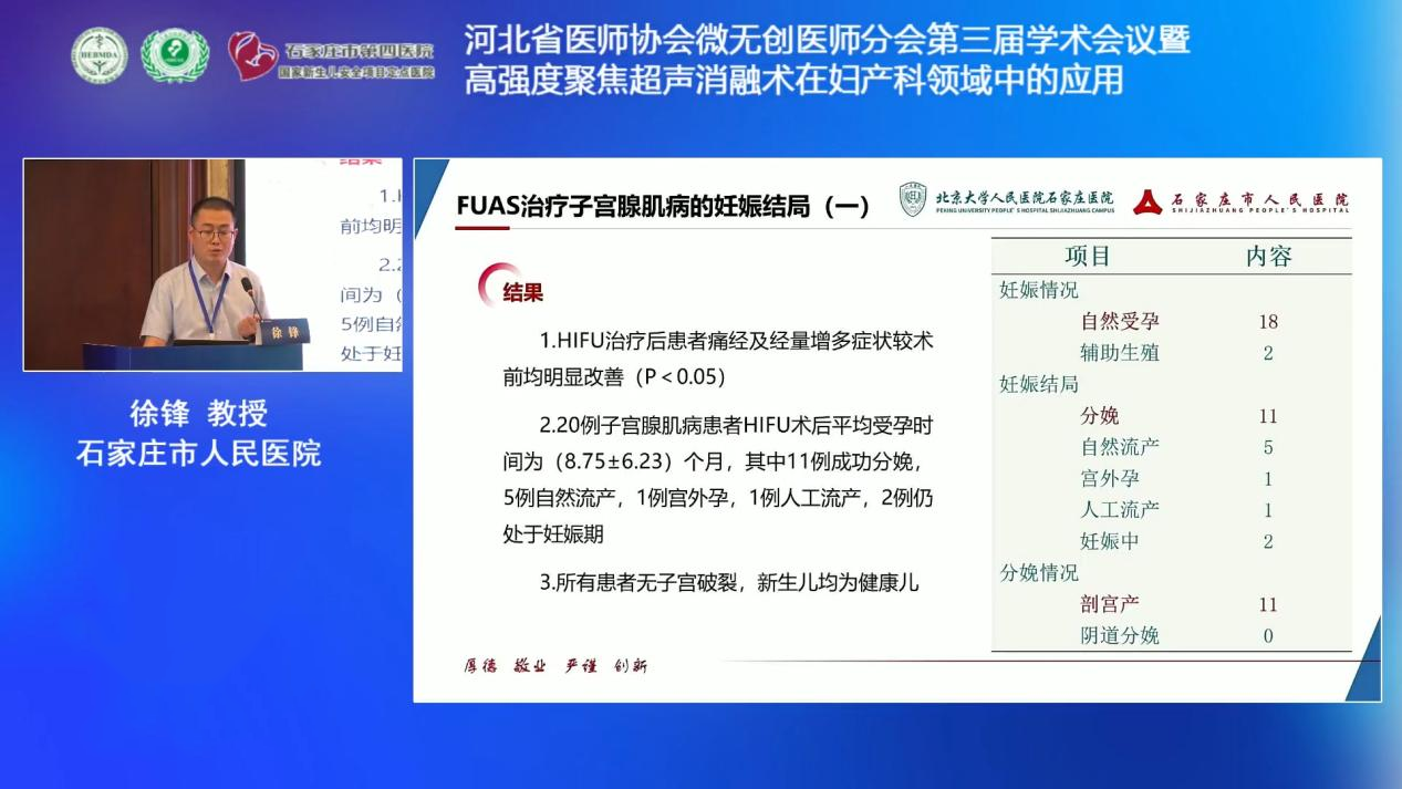 石家庄市人民医院徐锋：聚焦超声消融手术在子宫腺肌病生育力保护中的应用