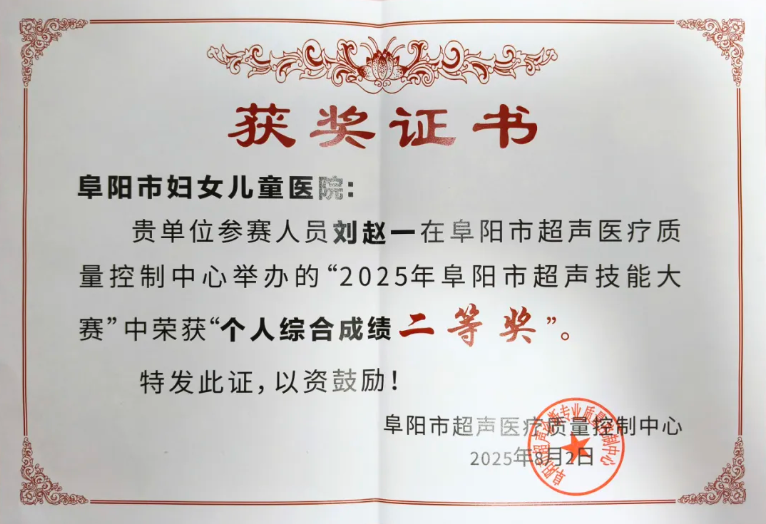 阜阳市妇女儿童医院"超声·影像"双线告捷,两场市级大赛斩获佳绩!