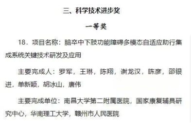 南昌大学二附院罗军教授团队研发成果获江西省科学技术进步奖一等奖