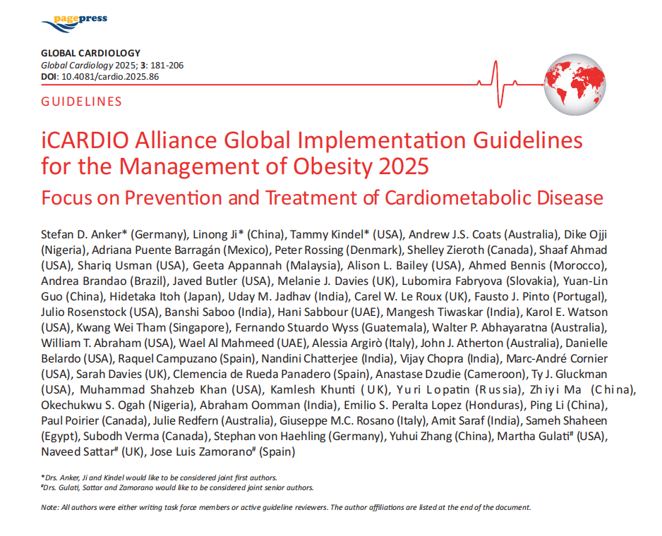 南昌大学二附院心血管内科李萍教授参与制定全球肥胖症管理新指南