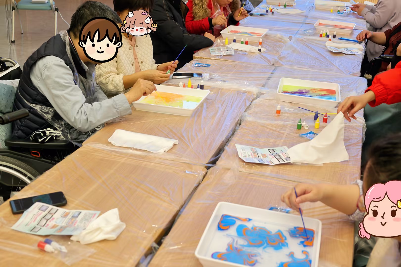 水韵拓印·丝语疗心 | 北京华生康复医院开展艺术创作融合康复训练活动