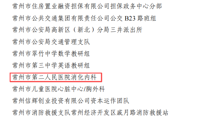 【喜报】常州市第二人民医院消化内科喜获江苏省工人先锋号