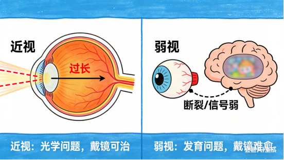 儿童弱视与近视的根本区别及最佳治疗时机。