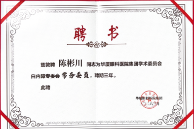 我院陈彬川院长、马宁副院长荣膺华厦眼科医院集团重要学术任命与奖项！