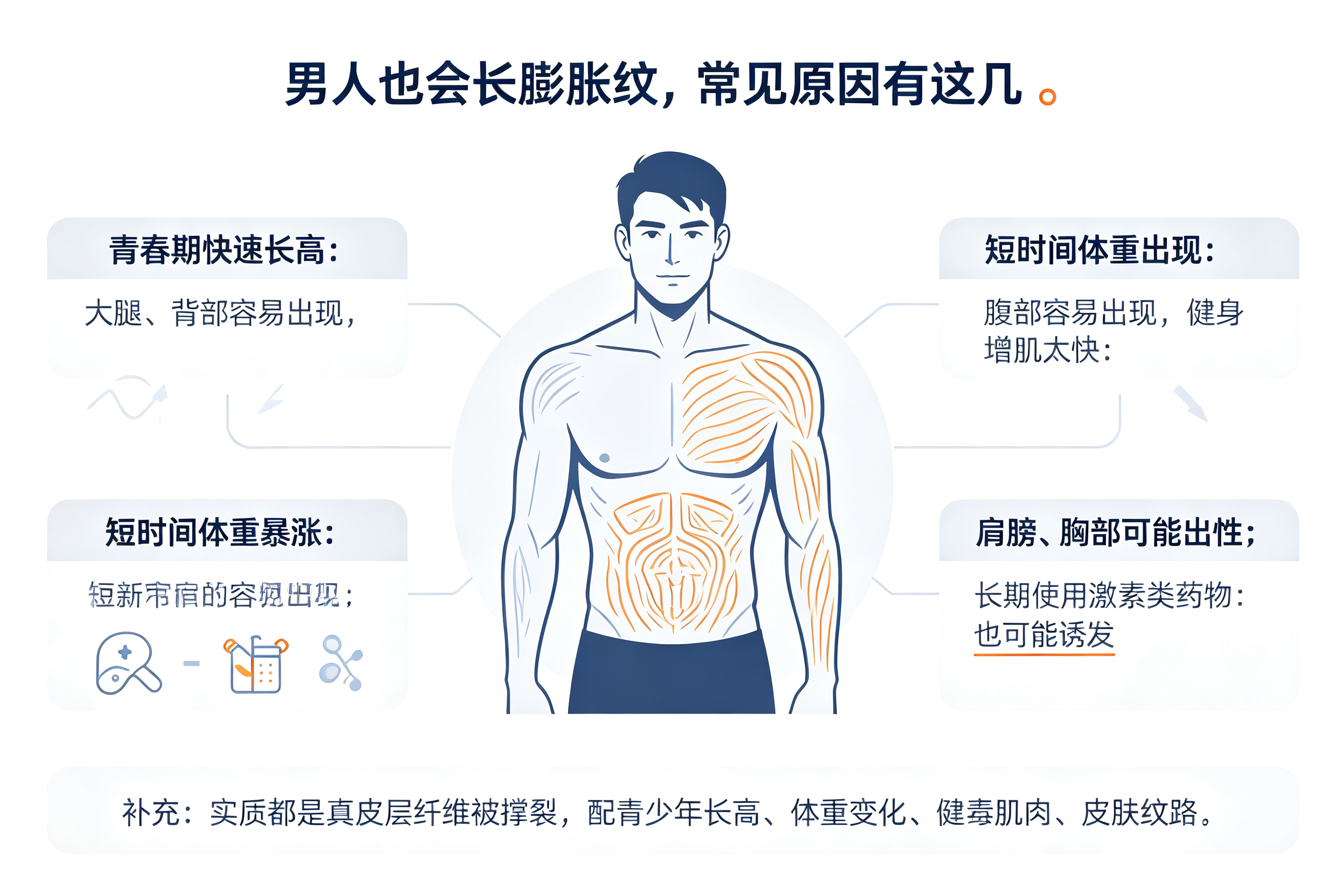 肚子上的"妊娠纹"，男人也会有