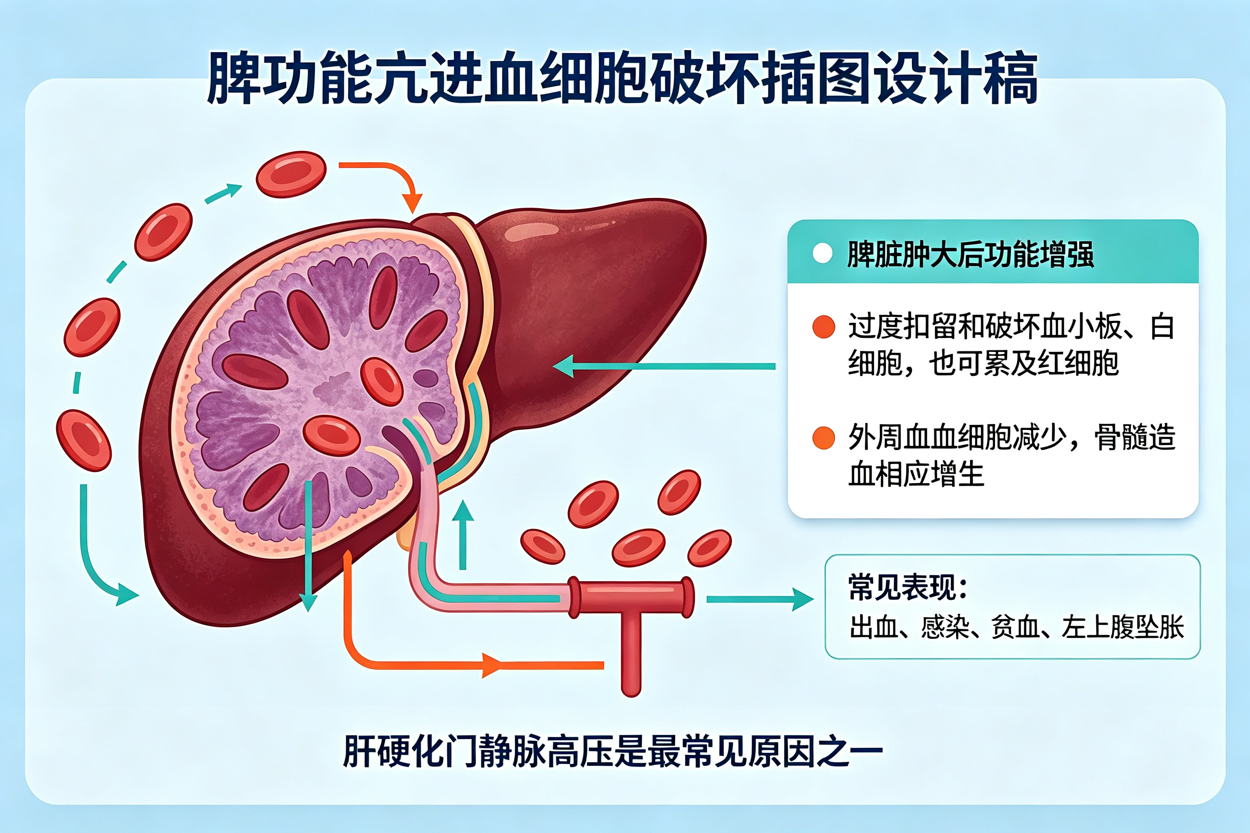 白细胞血小板减少,可能是脾脏"太活跃"——脾功能亢进