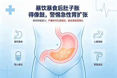 暴饮暴食后肚子胀得像鼓，警惕急性胃扩张