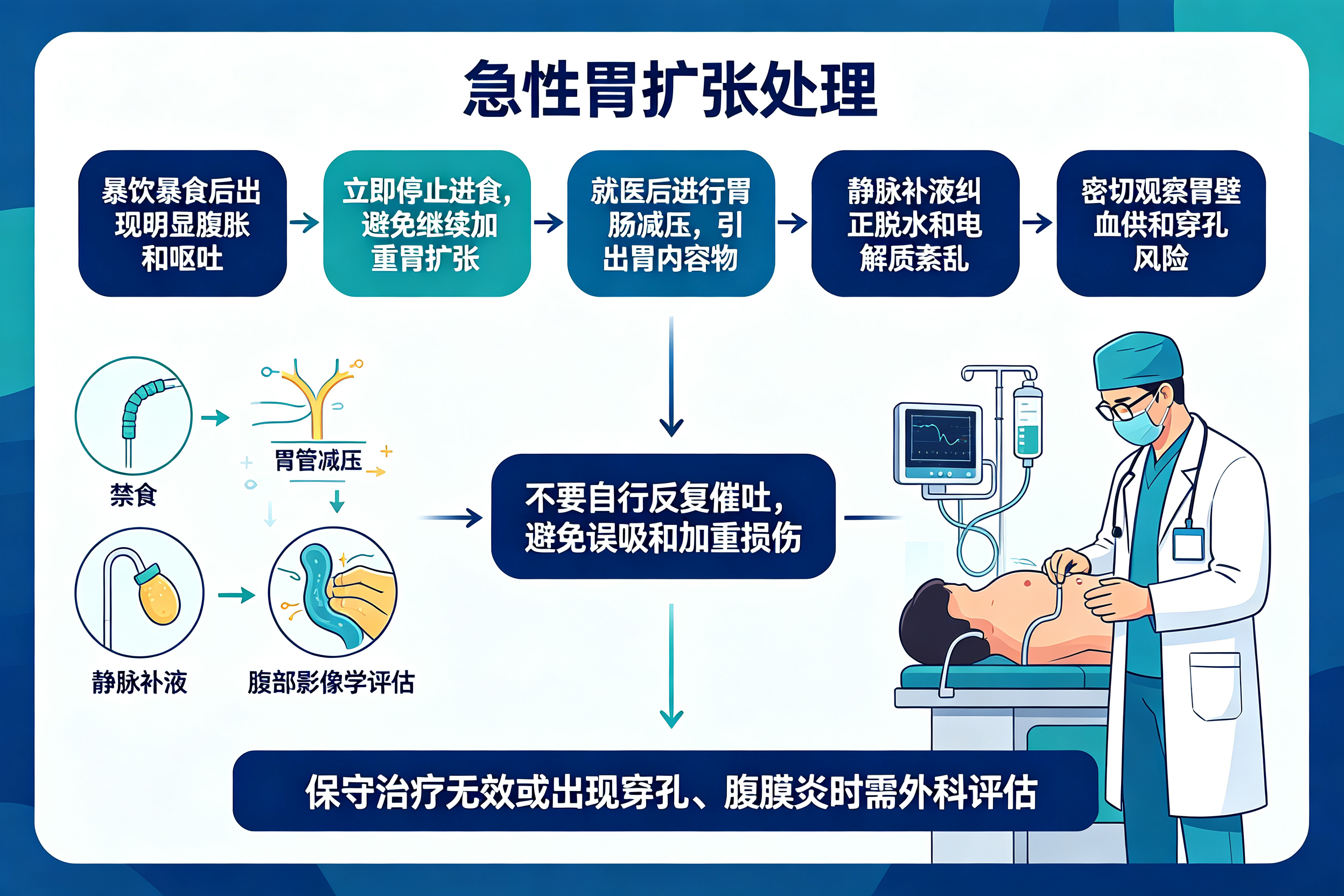 暴饮暴食后肚子胀得像鼓,警惕急性胃扩张