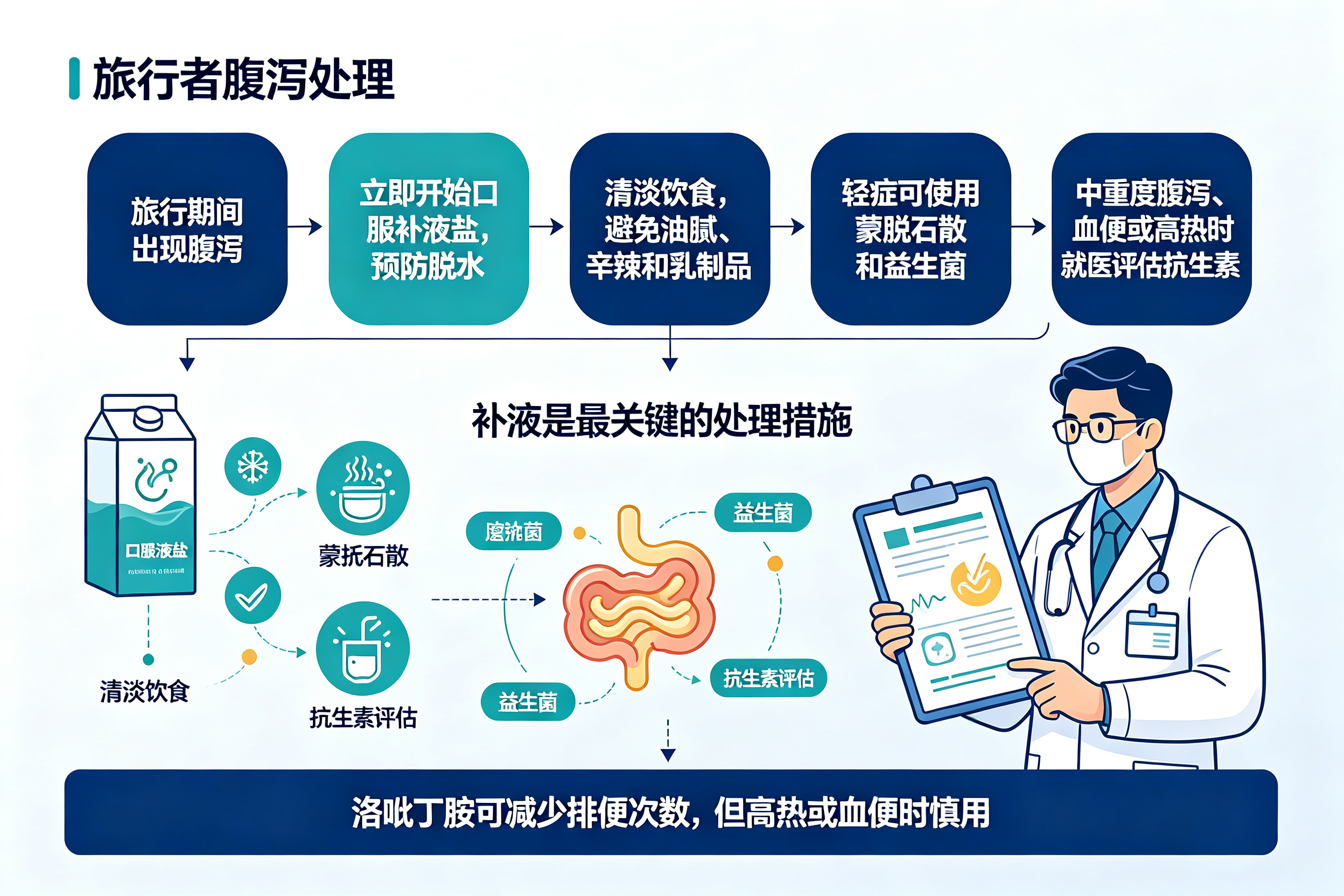 出门旅游拉肚子,怎么预防和处理——旅行者腹泻