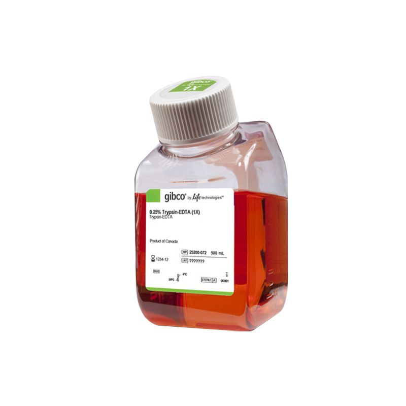 Gibco 25200072-500mL 胰蛋白酶-EDTA (0.25%)，含酚红