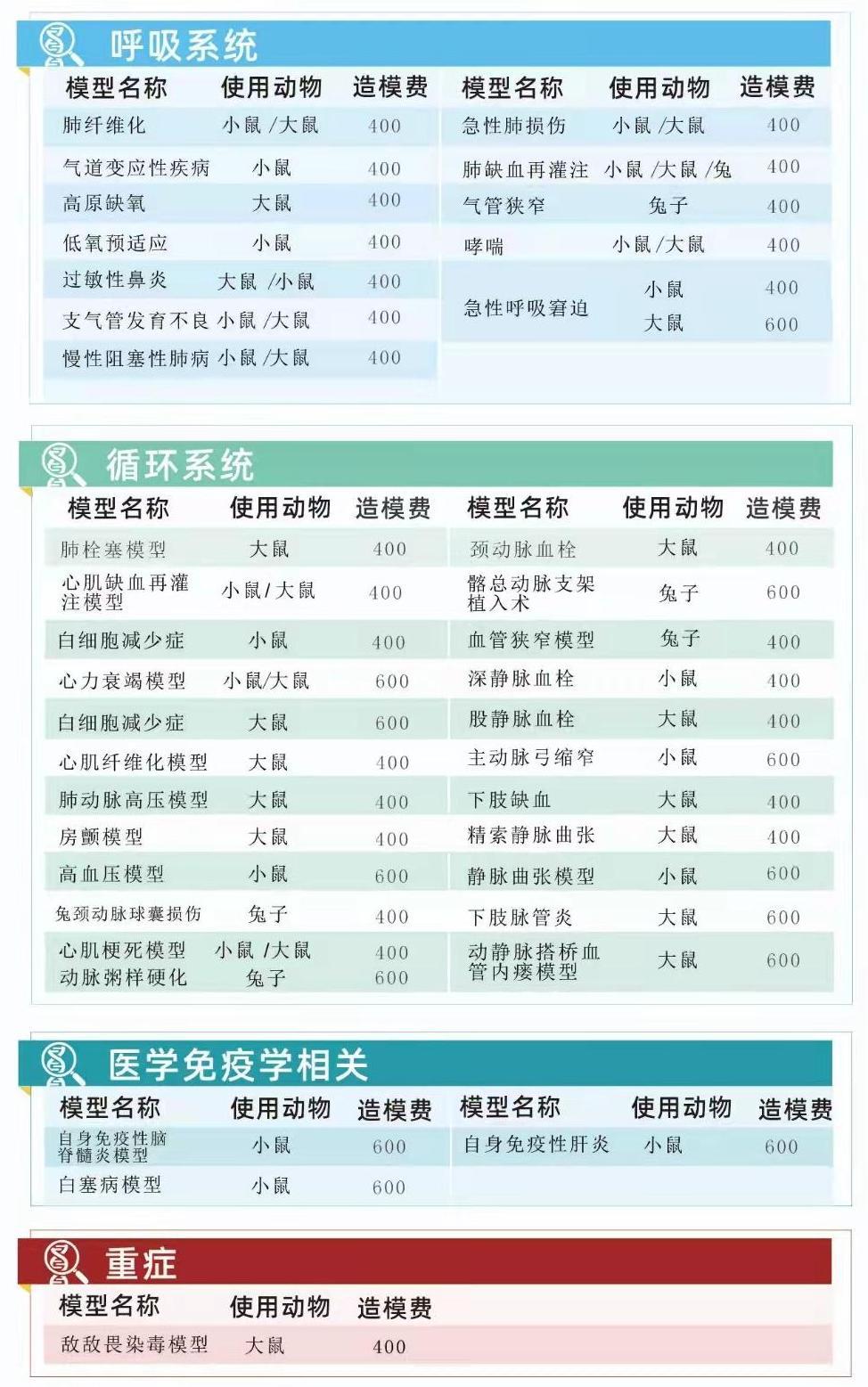 动物模型构建服务