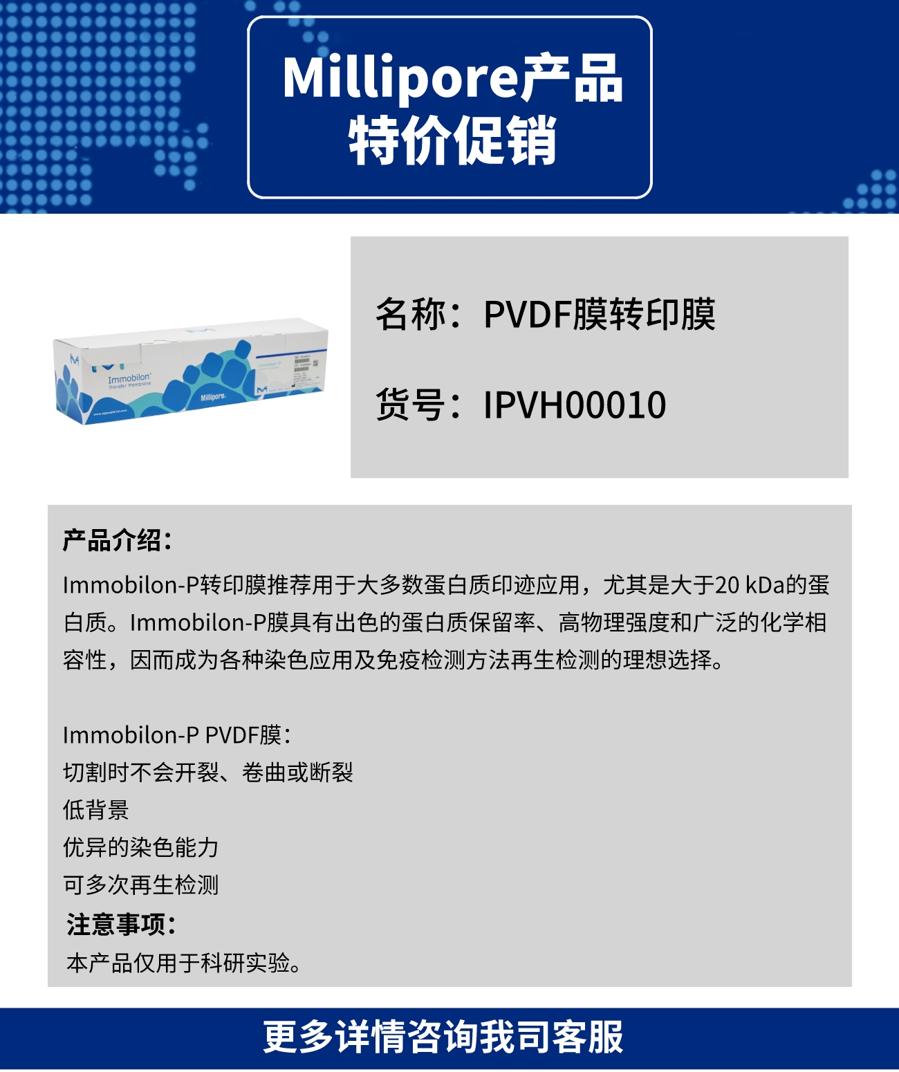 IPVH00010 PVDF膜转印膜,膜孔径0.45um M