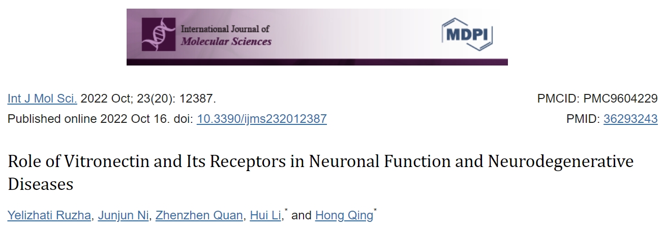玻连蛋白通过αvβ5整合素调节分化阶段小鼠小脑颗粒细胞前体的轴突规范