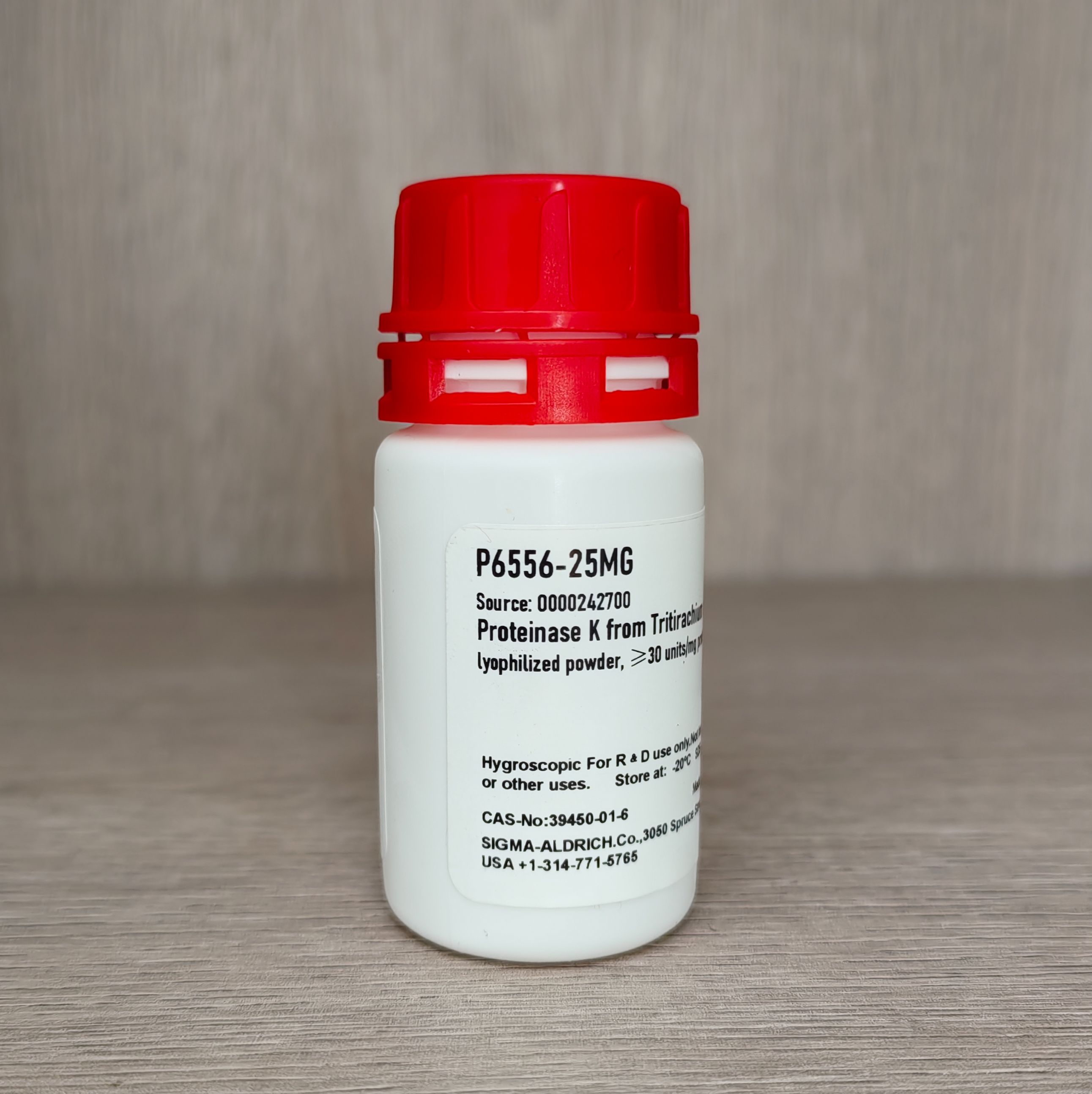 Sigma货号:P6556-25MG,蛋白酶 K 来源于林伯氏白色念球菌,CAS:39450-01-6