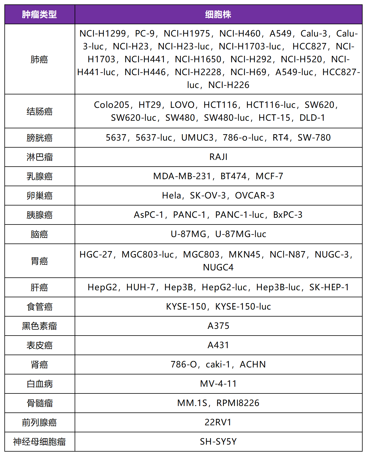 CDX人源肿瘤细胞系异体移植小鼠