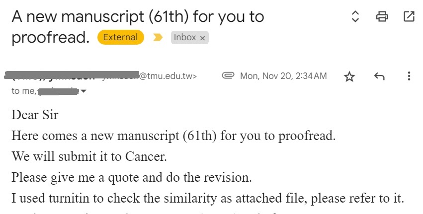 英文论文经母语为英语的英文编辑润色后，查重相似率会增高吗？ 